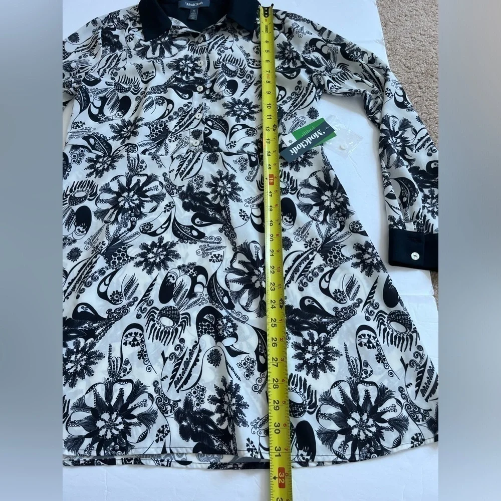 ModCloth Pretty In Ink Black and White Shirtdress New with Flaw Size Sma…